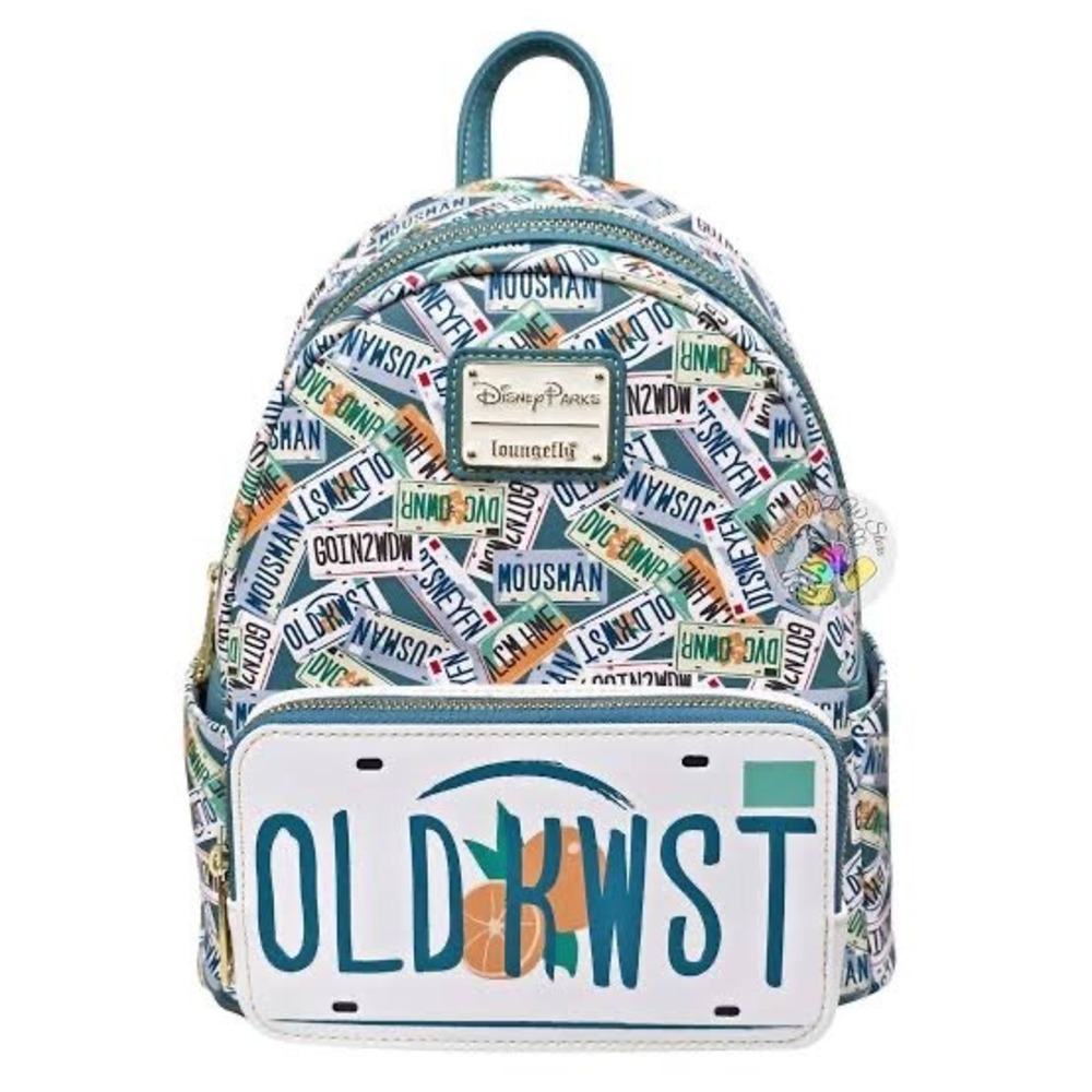 Disney Parks Loungefly Old Key West Resort License Plate Mini Backpack Teal NEW